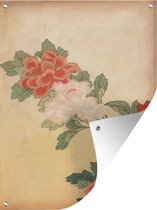 Tuin decoratie Japanse vintage gravure - 30x40 cm - Tuindoek - Buitenposter