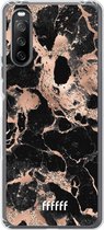 6F hoesje - geschikt voor Sony Xperia 10 III -  Transparant TPU Case - Rose Gold Marble #ffffff