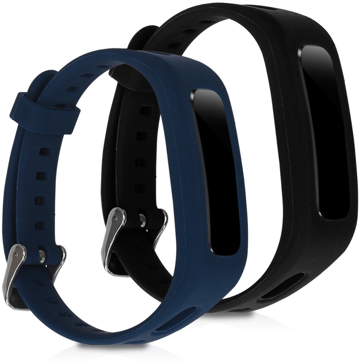 kwmobile 2x horlogebandjes geschikt voor HONOR Band 3e bandje - Smartwatch bandjes van TPU - Activity tracker horloge band in donkerblauw / zwart