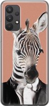 Samsung Galaxy A32 4G hoesje siliconen - Baby zebra - Soft Case Telefoonhoesje - Print / Illustratie - Roze