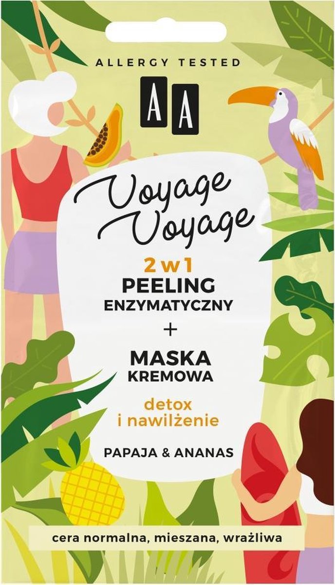 Voyage Voyage 2in1 enzymatische peeling+Papaya & Ananas creme masker 2x5ml