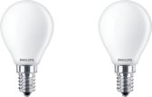 PHILIPS - LED Lamp - Set 2 Stuks - Classic Lustre 827 P45 FR - E14 Fitting - 4.3W - Warm Wit 2700K | Vervangt 40W