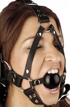 Leren Ball Gag Hoofdharnas