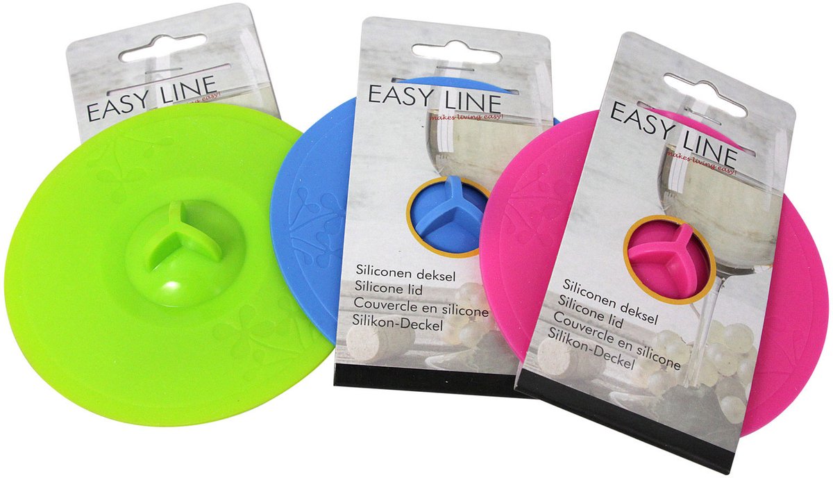 Siliconen Deksel voor glas - Set Van 3 - Groen. Blauw en Roze - Anti-Insect