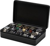 Mats Meier Mont Fort zwarte horlogebox voor 10 horloges - Zwart