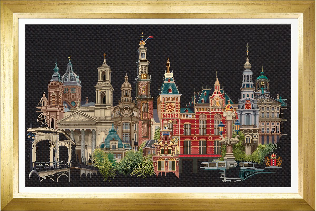 Thea Gouverneur - Borduurpakket met telpatroon - 2022 - Voorgesorteerde DMC Garens - Vlaamse Gaai - Linnen - 50 cm x 56 cm - DIY Kit