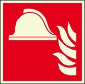 Bord materiaalopslag brandbestrijding pictogram, ISO 7010 200 x 200 mm