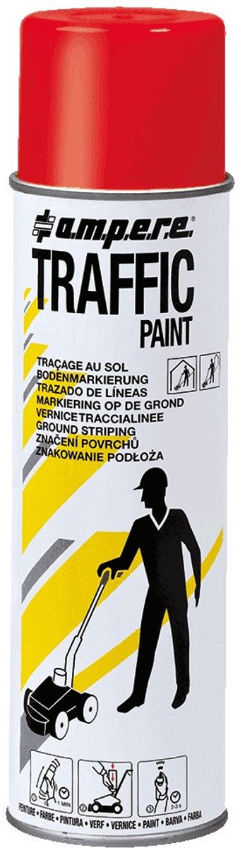 Ampere Traffic paint markeerverf, rood, 500 ml