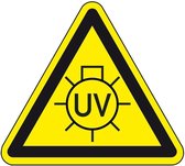 Waarschuwingsbord UV licht - kunststof 100 mm