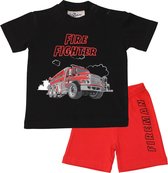 Fun2Wear - Shortama Fire Fighter - Zwart - Maat 68 -