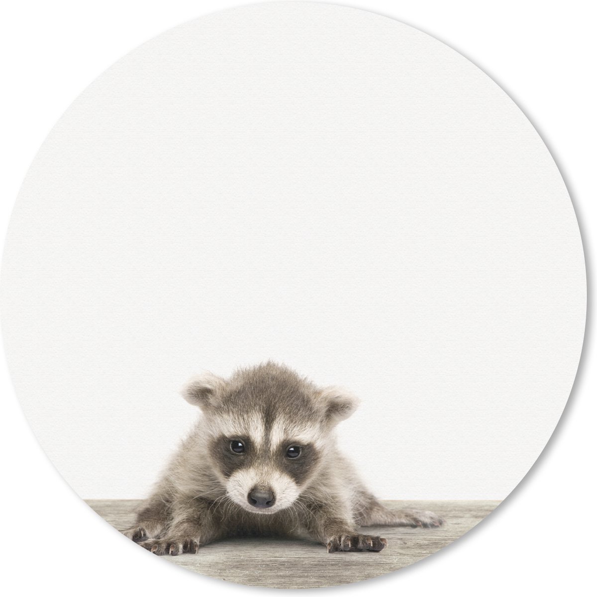 Muismat Animalprintshop - Wasbeertje dierenprint Muismat rond - 20x20 cm - Muismat met foto