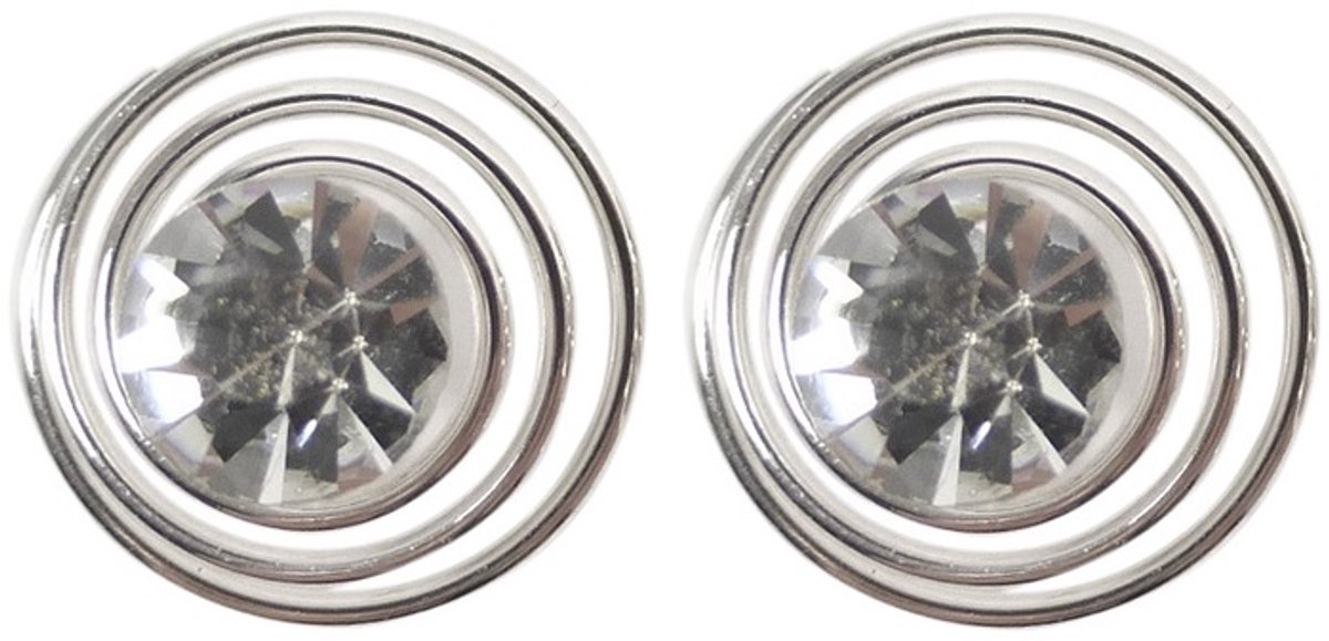 Haarsoires Haarspeld Curlies 1cm - Strass Steentje - Zilver - Set van 2 - Haarspiralen - Haarversiering voor Opsteekkapsels