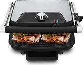 Contactgrill - Tosti Apparaat - Tosti Ijzer - Igan Uzana - Cool Touch - RVS - Zwart/Zilver