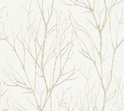 Natuur behang Profhome 372603-GU vliesbehang licht gestructureerd met natuur patroon mat beige goud chroomoxydegroen 5,33 m2