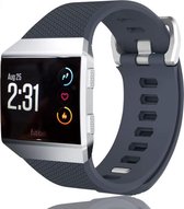 Siliconen Smartwatch bandje - Geschikt voor  Fitbit Ionic siliconen bandje - grijsblauw - Maat: S - Horlogeband / Polsband / Armband