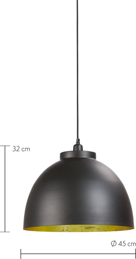 Light & Living Hanglamp Kylie - Zwart - Ø45cm - Modern - Hanglampen Eetkamer, Slaapkamer, Woonkamer
