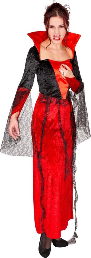 dressforfun - vrouwenkostuum gothic-vampierenkleed S - verkleedkleding kostuum halloween verkleden feestkleding carnavalskleding carnaval feestkledij partykleding - 300070