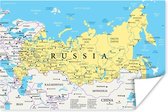 Poster Illustratie van een deel van de wereldkaart met Rusland - 180x120 cm XXL