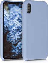 kwmobile telefoonhoesje voor Apple iPhone XS - Hoesje met siliconen coating - Smartphone case in mat lichtblauw