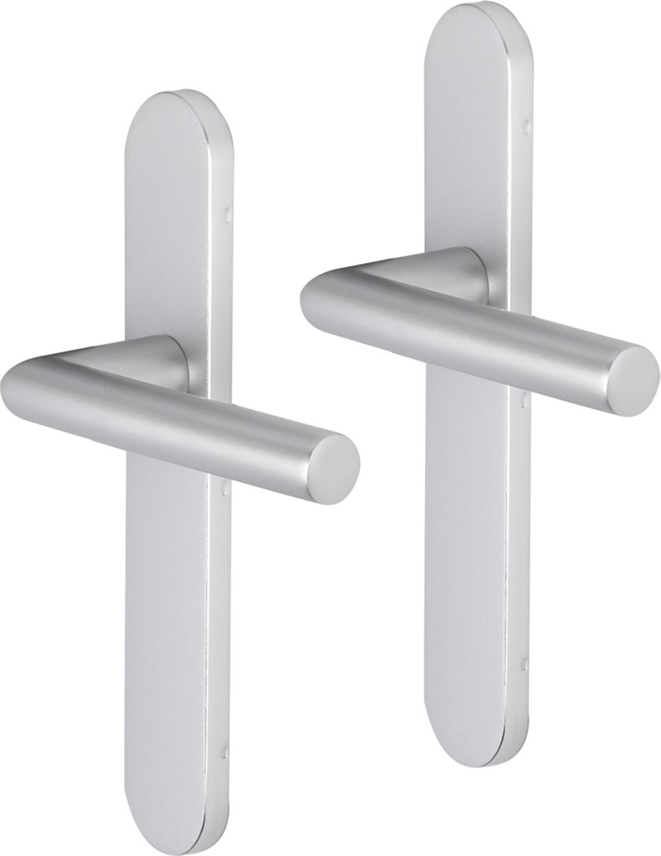 Deurkruk - Impresso London - Voor binnen - Ovaal deurschild - Aluminium - 2 stuks
