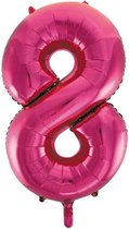 Haza Original Folieballon Cijfer 8 Meisjes Roze 92 Cm
