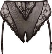 Jarretel Slip Open Kruis - Zwart - XXL