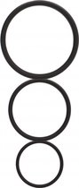 Flat Cock Ring Set - Black - Cock Rings -