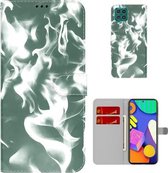Voor Samsung Galaxy M62/F62 Cloud Fog Pattern Horizontal Flip Leather Case met Houder & Card Slot & Wallet (Donkergroen)