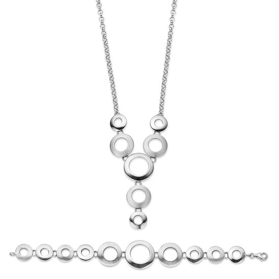Orphelia SET-019 - Juwelenset: Ketting + Armband - Sterling Zilver 925 - 19/43 CM
