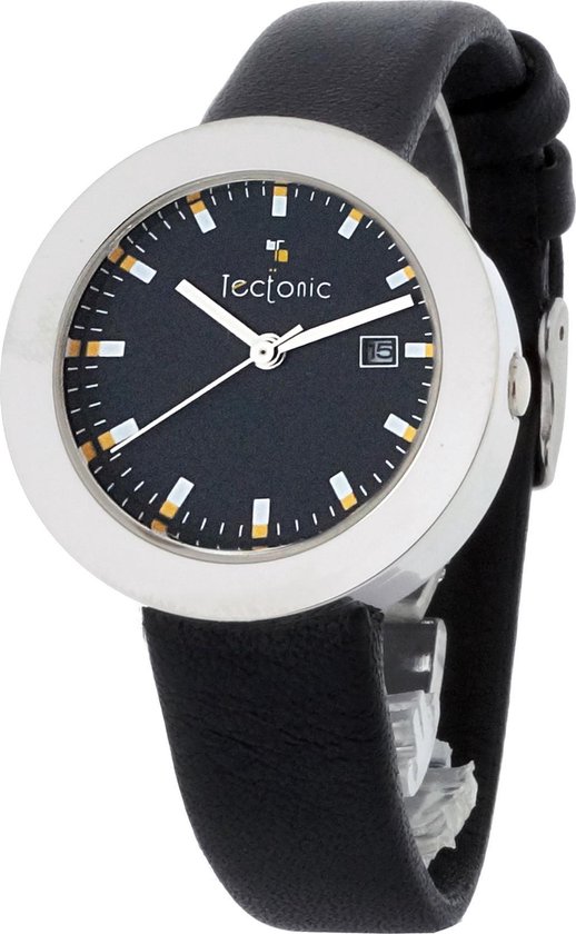 TECTONIC  41-1105-44 Horloge - Leer - Zwart - Ø 31 mm