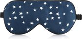 Navaris oogmasker van 100% zijde – Superzacht slaapmasker van natuurlijk zijde - Met verstelbaar bandje - Blauw met sterren