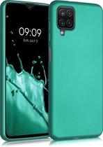 kwmobile telefoonhoesje geschikt voor Samsung Galaxy A12 - Hoesje voor smartphone - Back cover in metallic turquoise