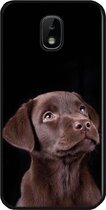 - ADEL Siliconen Back Cover Softcase Hoesje Geschikt voor Samsung Galaxy J3 (2018) - Labrador Retriever Hond Bruin