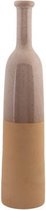 Vaas - Flesvaas - Fles Vaas - Bloempot -Sanded Finish Greige - 10,5x10,5xh47cm - Rond - Aardewerk