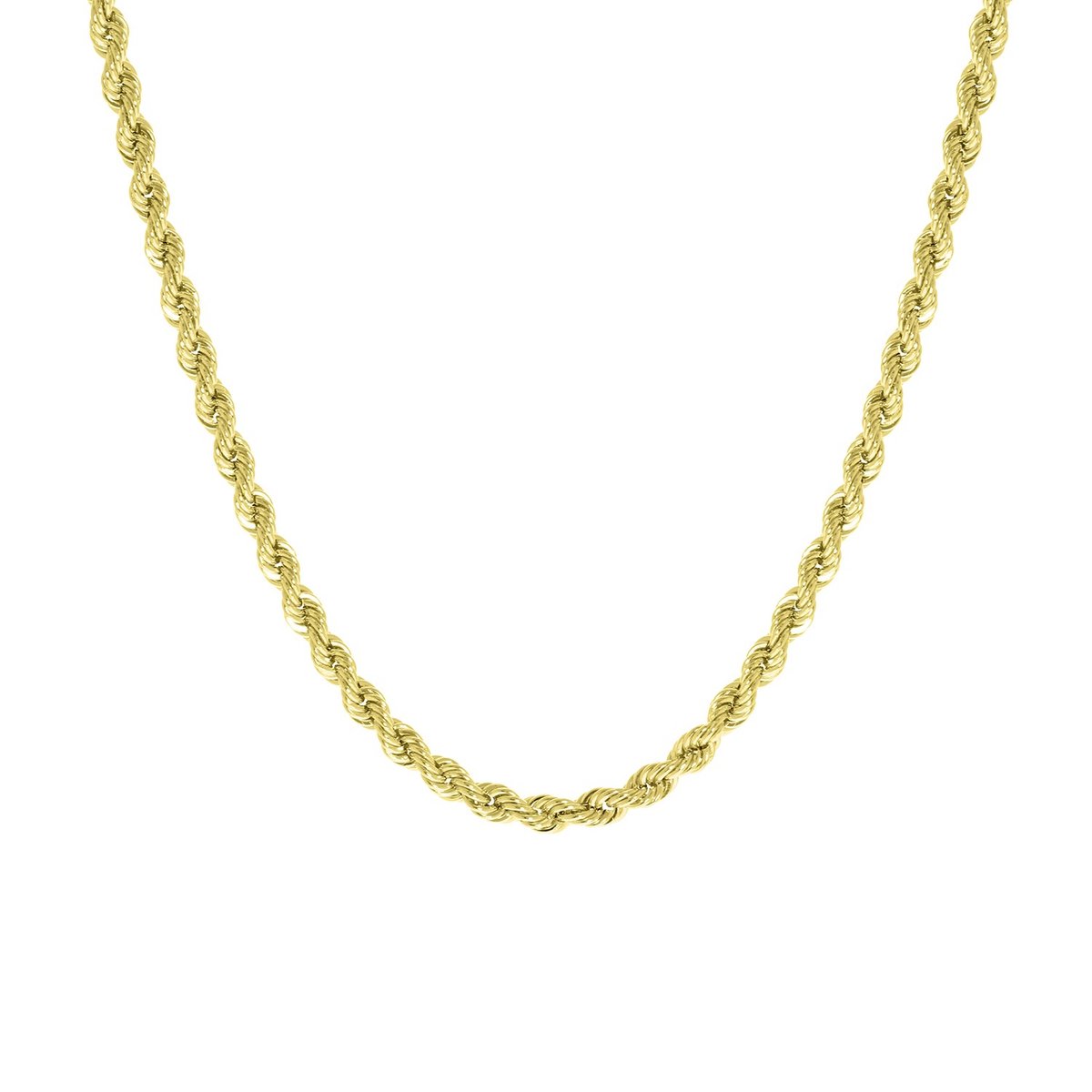 Lucardi Dames Ketting koordschakel - 14 karaat goud - Ketting - Cadeau - 50 cm - Geelgoud