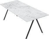 Marmeren Eettafel - Carrara Wit (V-poot) - 240 x 100 cm  - Gepolijst