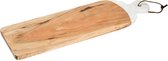 Hout Wit Marmer Dienblad Decoratie - Decoratieschaal - Plateau - Decoratieve Schaal - Kaarsenplateau - Kaarsenbord - 49x16cm