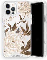 Selencia Zarya Fashion Extra Beschermende Backcover iPhone 12, iPhone 12 Pro hoesje - Golden Flowers