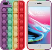 iMoshion Pop It Fidget Toy - Pop It hoesje voor de iPhone 8 Plus / 7 Plus - Rainbow