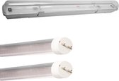 Dubbele Waterdichte LED Batten Kit voor T8 60cm IP65 Buizen (2 x 60cm T8 10W LED Neon Buizen inbegrepen) - Koel wit licht