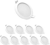 10W witte slanke ronde LED downlight Ø115mm (10 stuks) - Koel wit licht - Overig - Wit - Pack de 10 - Wit Froid 6000k - 8000k - SILUMEN