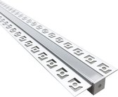 Verzonken aluminium profiel 2m voor LED-strip opaque witte kap