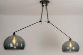 Lumidora Hanglamp 30806 - 2 Lichts - E27 - Zwart - Grijs - Kunststof