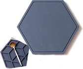 Hexagon onderzetter - donkergrijs-2stuck-onderzetter Silicone-Grijs