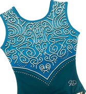 Sparkle&Dream Turnpakje Noa Turquoise - INT | maat 110 - 116 voor turnen en gymnastiek