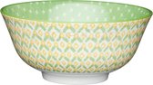 Kitchencraft Kom 15,5 Cm Keramiek Lichtgroen/geel