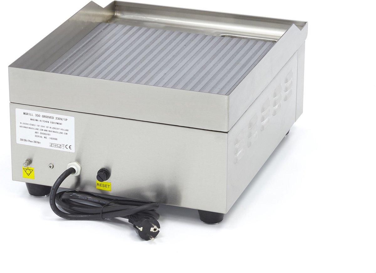 Grillplaat - Gegroefd - 36 cm - incl. Opvangbak