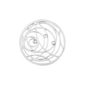 Decoratieve Zilveren Cirkel Munt met Zirkonia’s van MY iMenso