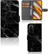 Telefoonhoesje Poco F3 | Xiaomi Mi 11i Wallet Book Case Vaderdag Cadeau Marmer Zwart
