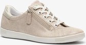 Hush Puppies leren dames sneakers met croco print - Beige - Maat 41 - Echt leer - Uitneembare zool